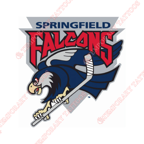 Springfield Falcons Customize Temporary Tattoos Stickers NO.9142